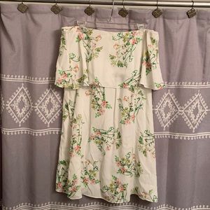 Lily Rain white floral off the shoulder dress